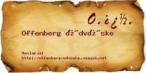 Offenberg Üdvöske névjegykártya